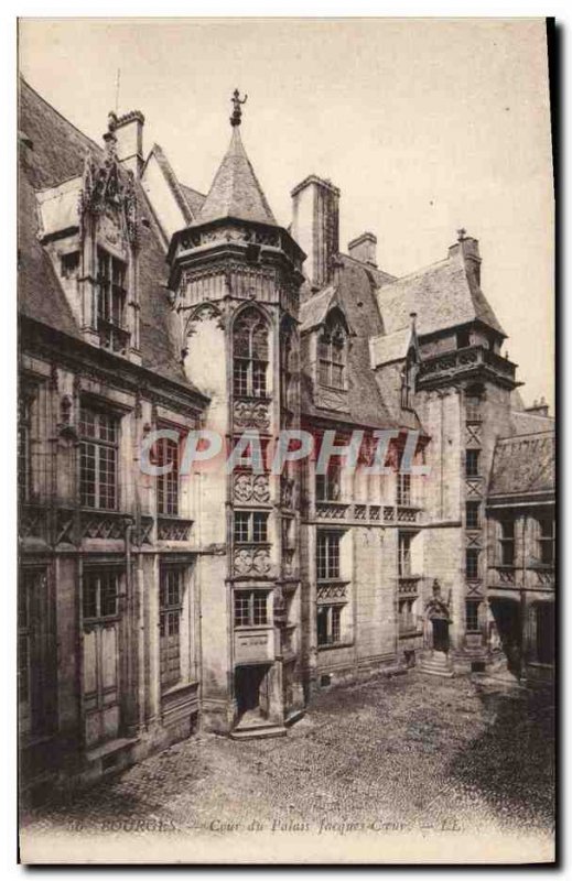 Old Postcard Bourges Court Palace Jacques Coeur
