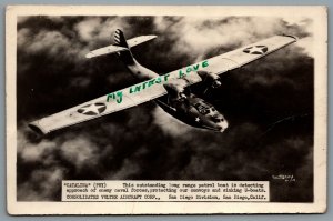 Postcard RPPC c1940s PBY Catalina Flying Boat Amphibious Aircraft US Navy 