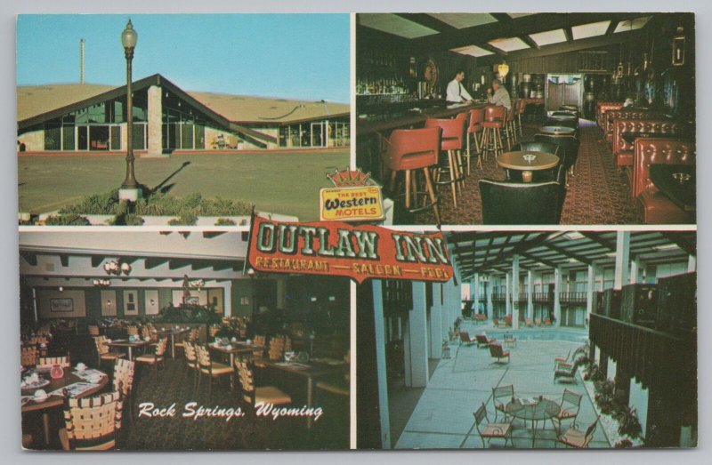 Rock Springs Wyoming~Outlaw Inn~Interior And Exterior Views~Vintage Postcard