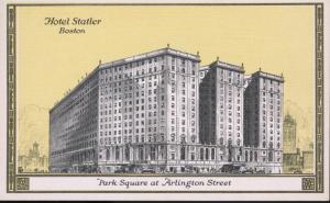 Hotel Statler Boston MA Park Square at Arlington St. Vintage Postcard