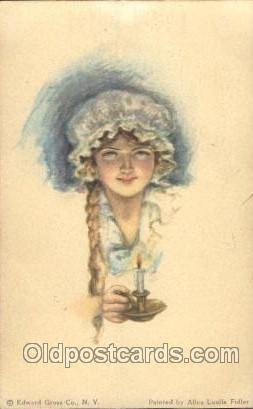 American Girl No. 43 Artist Signed Alice Luella Fidler (USA) 1914 postal used...