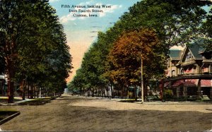 Iowa Clinton Fifth Avenue Looking West From Fourth Street 1914