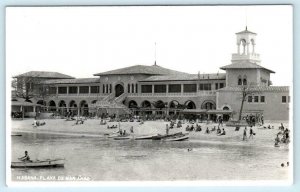RPPC  HAVANA, CUBA  Beach Scene  PLAYA DE MARIANAO ca 1930s Real Photo  Postcard