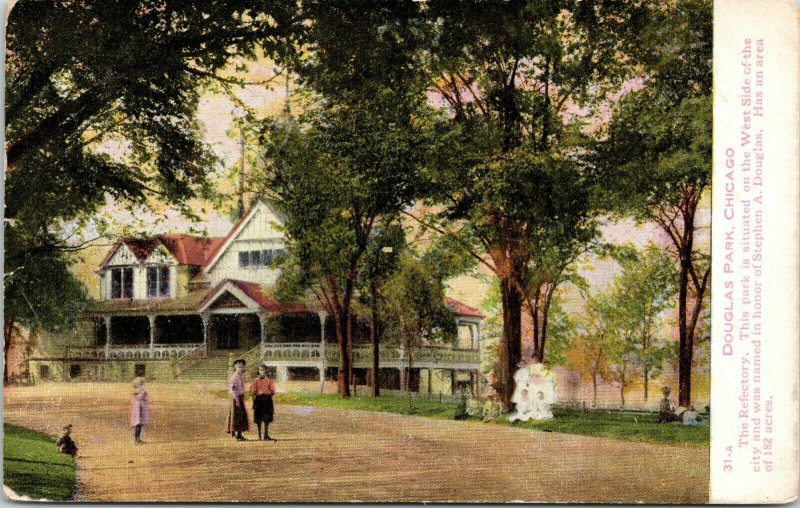 Chicago Illinois~Douglas Park~Kids on Lawn & Drive of Rectory~1908 Postcard 