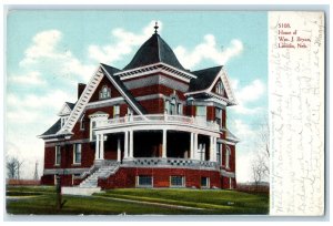 1906 Exterior Home Of WM J Bryan Lincoln Nebraska NE Posted Vintage Postcard