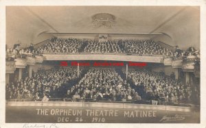 IN, South Bend, Indiana, RPPC, Orpheum Theatre Matinee, Dec 1910, Hogue Studio