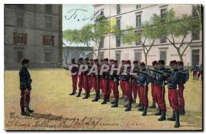 Old Postcard Militaria Section l & # 39exercice