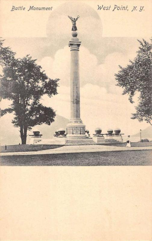 West Point New York Battle Monument Street View Antique Postcard K72178