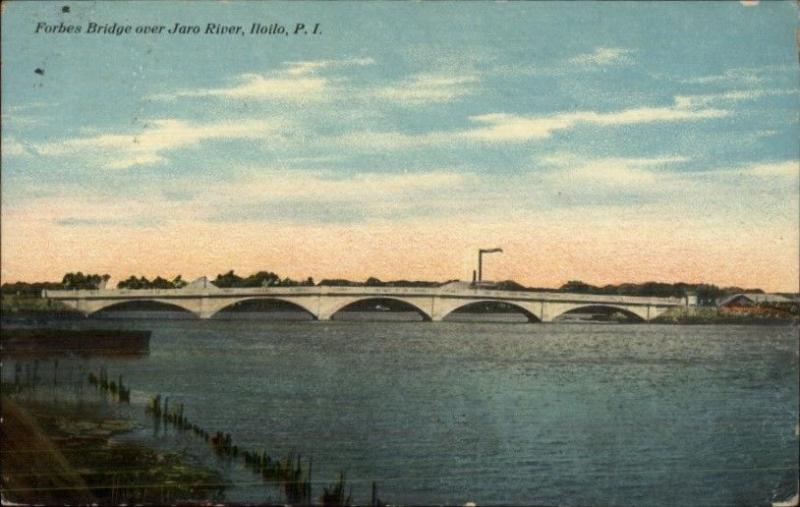 Iloilo Philippines Forbes Bridge Jaro River Used 1911 Postcard