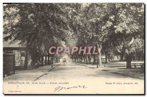 Old Postcard Annapolis Naval Academy Main Walk Army