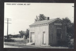 RPPC KENOMA MISSOURI FRISCO RAILROAD DEPOT TRAIN STATION REAL PHOTO POSTCARD