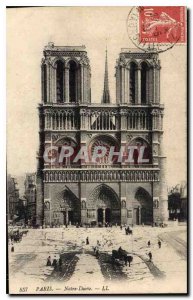 Old Postcard Paris Notre Dame