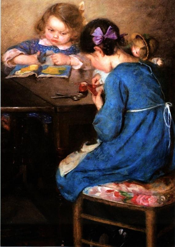 LITTLE GIRLS sewing for DOLL Toys DIY by McGregor New Unposted Postcard