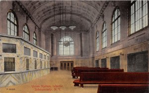 J41/ Schenectady New York Postcard c1910 Union Railroad Depot Interior 179