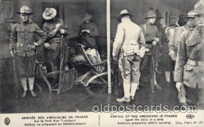 Arrival of the Americans in France Military, War, Postcard Post Card  Arrival...