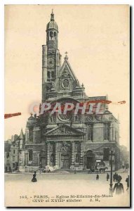 Old Postcard Paris Church St Etienne du Mont