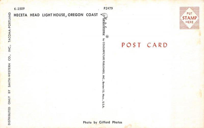 OR, Oregon       HECETA HEAD LIGHT HOUSE      Lighthouse         Postcard