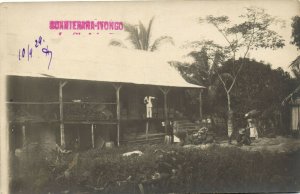 PC MADAGASCAR, IVONGO, A GARDEN, Vintage REAL PHOTO Postcard (b31269)