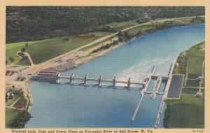 West Virginia Winfield Lock Dam & Power Plant On Kanawha River At Red House C...