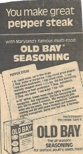 Old Newspaper Recipe cut out Old Bay and Pepper Steak EPH1