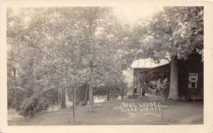 D14/ Lake Lipley Wisconsin Wi Postcard Real Photo RPPC 1915 Rose Lodge Building