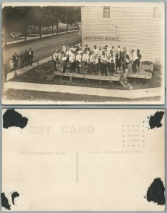 BRIDGEWATER W.V.SCHENCK MILLINERY HOWARD CORNET MUSIC BAND ANTIQUE PHOTO RPPC