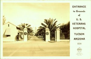RPPC Entrance US Veterans Hospital Tucson Arizona Real Photo Postcard