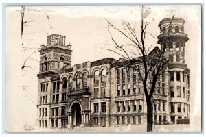 c1910's Masten Park High School After Fire View Buffalo NY RPPC Photo Postcard