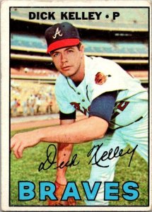 1967 Topps Baseball Card Dick Kelley Atlanta Braves sk2115