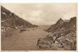 Cornwall Postcard - Mouth of Harbour - Showing Peak Rock - Polperro  Ref ZZ6004