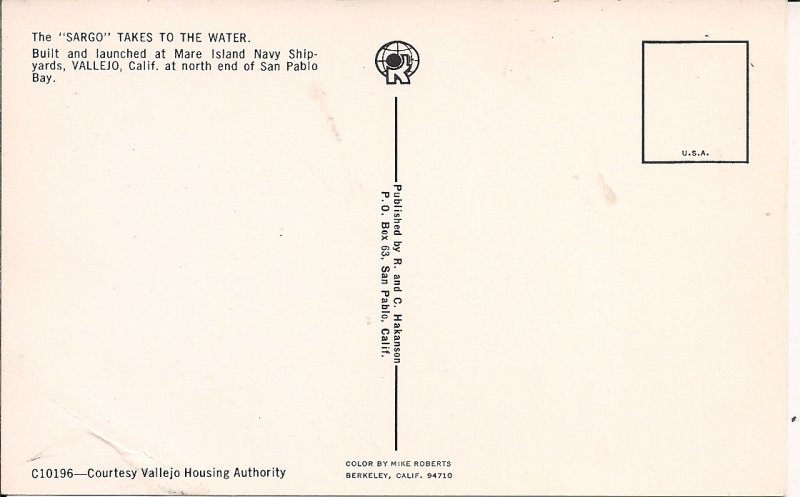 Vallejo CA Mare Island US Navy Shipyard, Launch of Submarine USS Sargo 1957