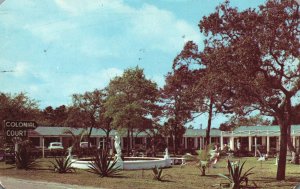 Vintage Postcard 1957 Modern Colonial Court Private Rooms Melbourne Florida FL