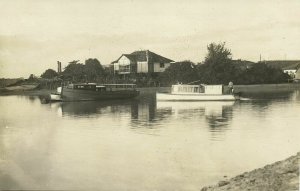 siam thailand, PHUKET, House near the Water, M.S. Tassie (1928) RPPC Postcard