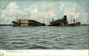 Tuck Pensacola Florida FL Docks Ships c1910 Vintage Postcard