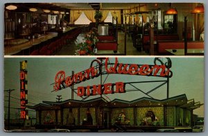 Postcard Pennsauken NJ 1960s Penn Queen Diner Dual View Interior Exterior