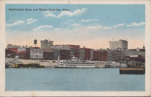 Postcard Cumberland River and Wharf Nashville TN 1918