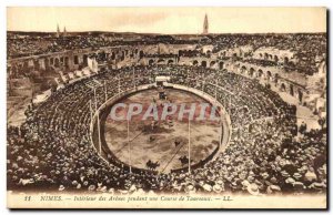 Old Postcard Nimes Arenes Interior of a Bulls Bullfight During Race