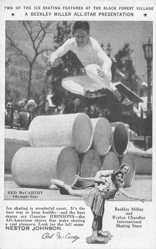 Ice Skating, Red McCarthy Chicago 1934 World's Fair Beekley Miller Postcard