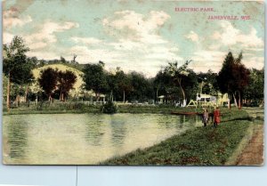 1908 Electric Park Janesville Rock County WI Postcard