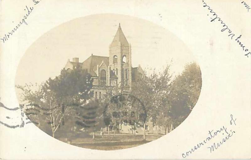 Conservatory of Music Morningside Sioux City Iowa IA 1906 Real Photo