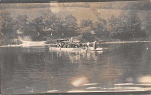 Ferry Crossing River Cars Automobile Real Photo Vintage Postcard JA4741129