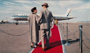 Postcard United Air Lines Red Carpet Service 1960