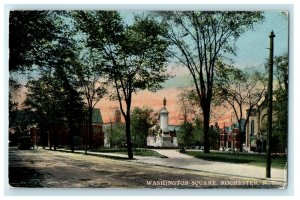 1920 Washington Square Solider Monument View Rochester New York NY Postcard