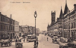 Postcard Flinders Street Melbourne Australia