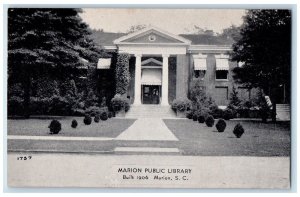 c1920 Marion Public Library Building Marion South Caroline SC Vintage Postcard