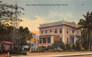 UNITED STATES WEATHER BUREAU KEY WEST FLORIDA POSTCARD (c. 1940s)