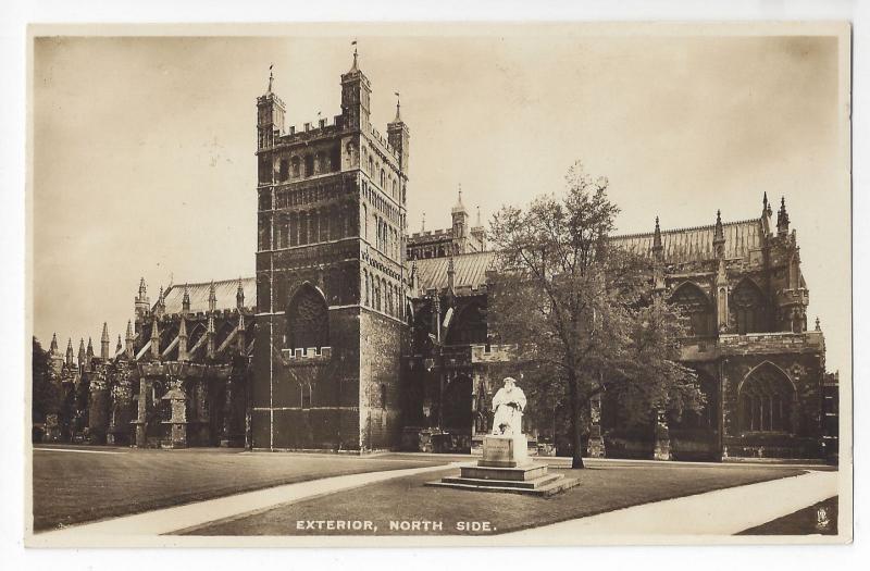 UK England Exeter Cathedral North Side Vntg Tucks Real Photograph Postcard