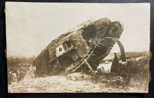 Mint WW 2 Real picture Postcard RPPC Destroyed Tank