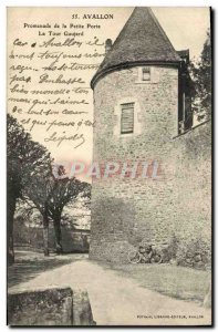 Old Postcard Avallon Promenade De La Petite Porte La Tour Gaujard