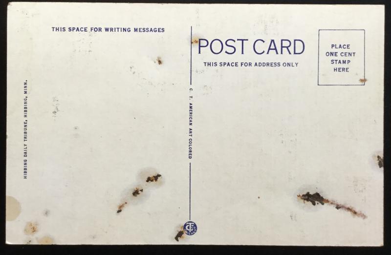 Postcard Unused City Hall Hibbing MN LB